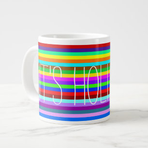 HOLI farbige Streifen Muster + Ihre Ideen Jumbo-Tasse