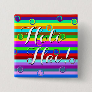 HOLI farbige Streifen Wirbel Muster + Ihre Ideen Button
