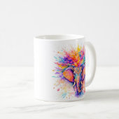 Holi Festival Elephant Watercolor Ceramic Mug Kaffeetasse (VorderseiteRechts)