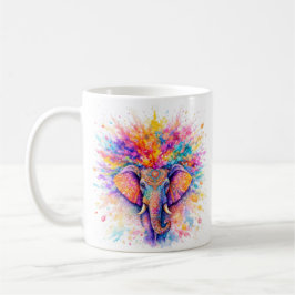 Holi Festival Elephant Watercolor Ceramic Mug Kaffeetasse
