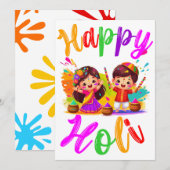 Holi Festival Greeting Feiertagskarte (Vorne/Hinten)