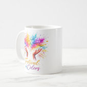 Holi Festival Hands Throwing Kaffeetasse (Vorderseite Links)
