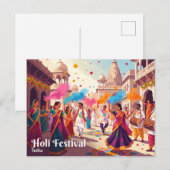 Holi-Festival, Indien Postkarte (Vorne/Hinten)