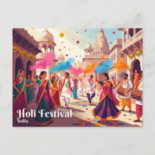 Holi-Festival, Indien Postkarte