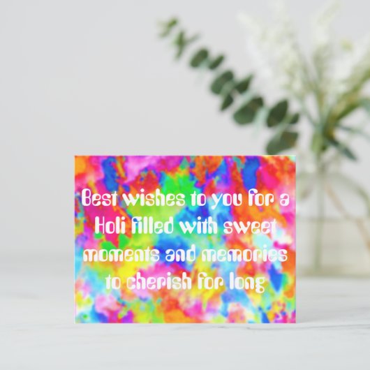 HOLI Festival of Colors + Ihre Ideen Postkarte (Stehend Vorderseite)