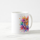 Holi Festival Tiger Watercolor Artistic Mug Kaffeetasse (VorderseiteRechts)