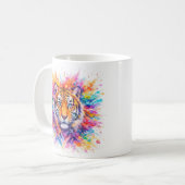 Holi Festival Tiger Watercolor Artistic Mug Kaffeetasse (Vorderseite Links)