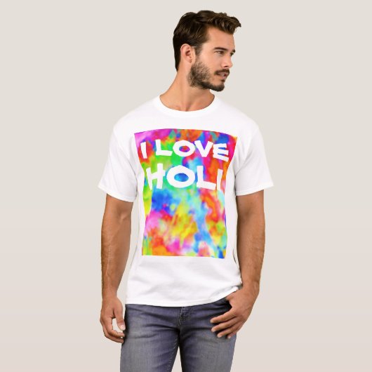HOLI Festival von Farben + Ihre Ideen T-Shirt (Vorne ganz)
