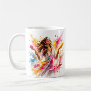 Holi Festival Woman Kaffeetasse