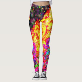 Holi-Feuer mit Farbe und Glitzern Leggings
