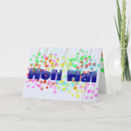 Holi Hai mit farbenfrohen Punkten und Streifen Karte