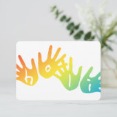Holi Hände Einladung (Stehend Vorderseite)