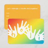 Holi-Hände Einladung (Vorne/Hinten)