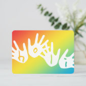 Holi-Hände Einladung (Stehend Vorderseite)