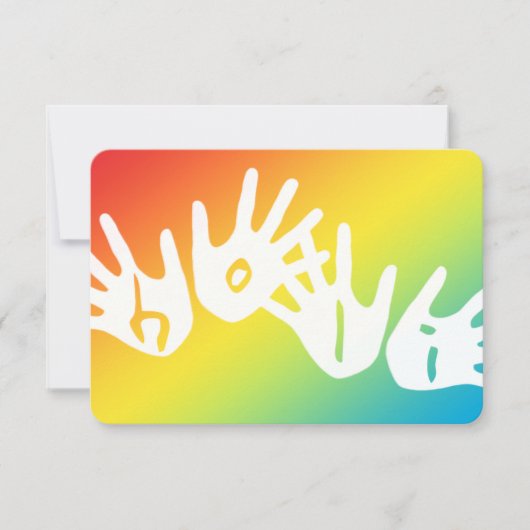 Holi-Hände Einladung (Vorderseite)