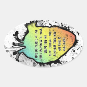 Holi Heart Festival der Liebe und Farbe Ovaler Aufkleber