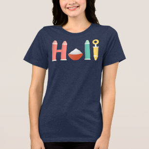 Holi Paint Sprayer & Pulver Bowl Tri-Blend Shirt