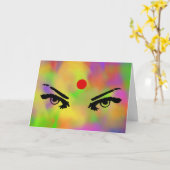 Holi Powder and Eyes Grußkarte Karte (Gelbe Blume)