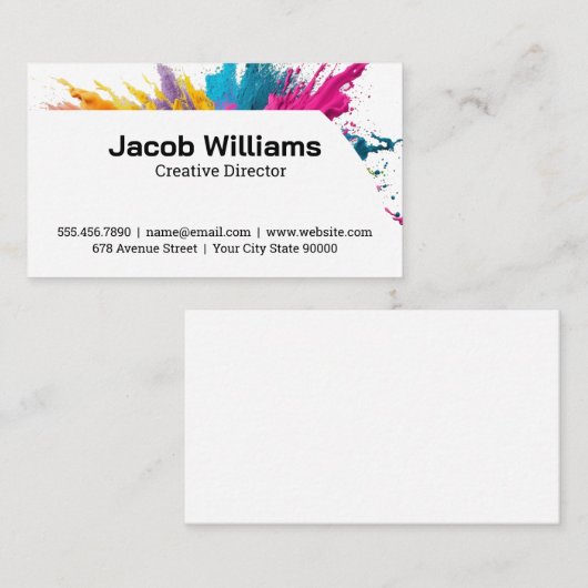 Holi Powder farbenfrohe Splash Explosion Visitenkarte (Vorne/Hinten)