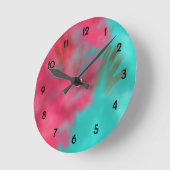 Holi Pulver und Hände Runde Wanduhr (Winkel)