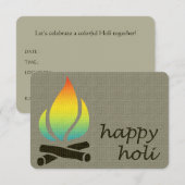 Holi-Regenbogenflamme Einladung (Vorne/Hinten)