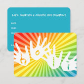 Holi-Regenbogenrochen Einladung (Vorne/Hinten)