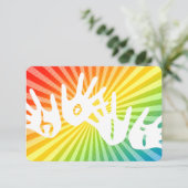 Holi-Regenbogenrochen Einladung (Stehend Vorderseite)