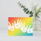 Holi-Regenbogenrochen Postkarte (Stehend Vorderseite)