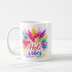 Holi Vibes - Bunte Typografie Tasse