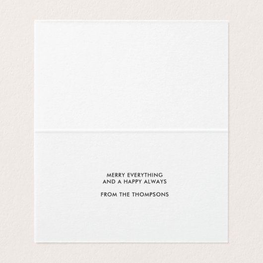 HOLI-YAY! Spaß Script Gold Weihnachtskarte (Innenseite Aufgefaltet)