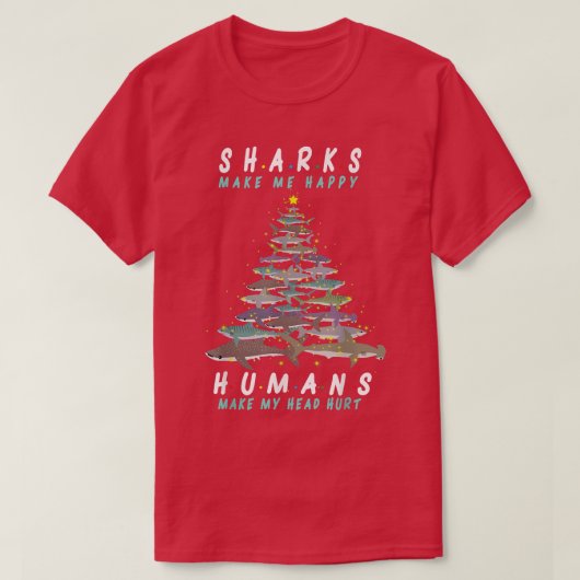 Holiday 365 Haie Weihnachtsbaumhai machen Me Ha T-Shirt (Design vorne)