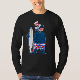 Holiday 365 Surf Bär 4. Juli American Flag Su T-Shirt