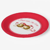 Holiday 9" Paper Tellers - Jingle Bells Pappteller (Schrägansicht)