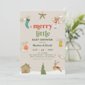 Holiday A Merry Little Baby Dusche Einladung (Stehend Vorderseite)