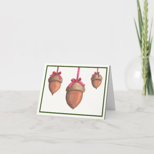 Holiday Acorn Ornaments Karte (Vorderseite)