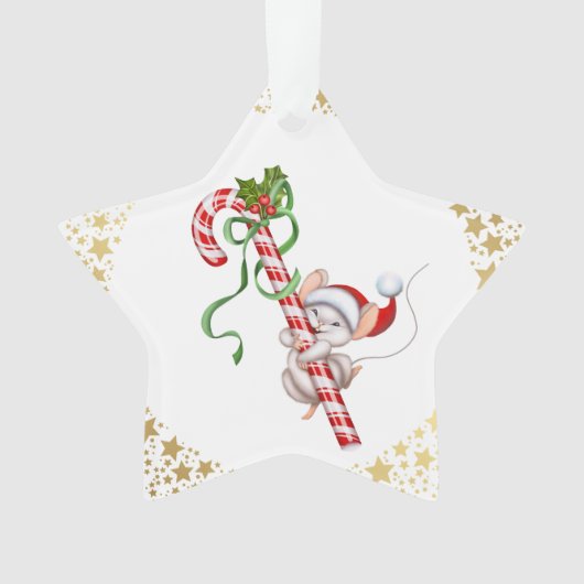 Holiday Acrylic Ornamnet-Santa Mouse Ornament (Vorderseite)