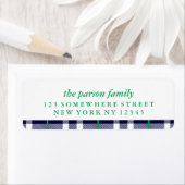 Holiday Address Label Navy Kariert (Insitu)