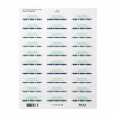 Holiday Address Label Navy Kariert (Vorne)