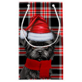 Holiday Affenpinscher Dog Holiday Kariert Weihnach Kleine Geschenktüte (Rückseite)