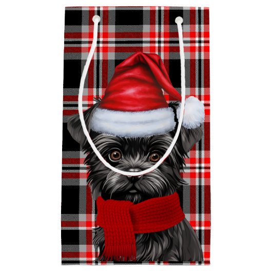 Holiday Affenpinscher Dog Holiday Kariert Weihnach Kleine Geschenktüte (Vorderseite)