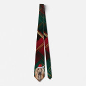 Holiday Afghan Hound Dog Red Plaid Christmas Krawatte (Vorderseite)
