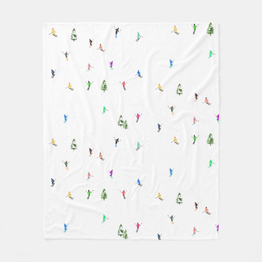 Holiday Alpine Skiern Skifahren Fleecedecke (Vorderseite)