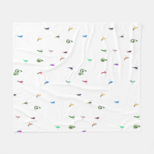 Holiday Alpine Skiern Skifahren Fleecedecke (Vorderseite (Horizontal))