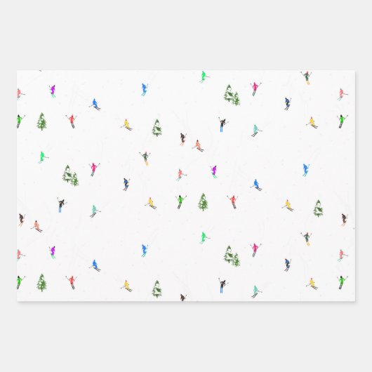 Holiday Alpine Skiern Skifahren Geschenkpapier Set (Vorderseite 2)