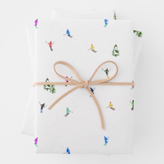 Holiday Alpine Skiern Skifahren Geschenkpapier Set (Beispiel)