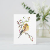 Holiday American Goldfinch Bird Feiertagskarte (Stehend Vorderseite)