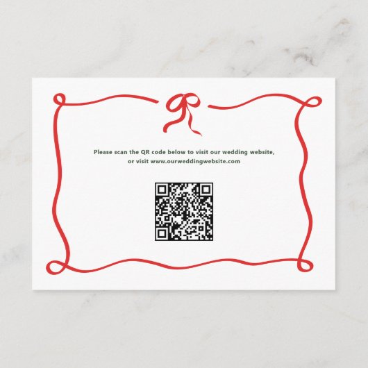 Holiday Amour | French Bow Wedding Details QR Code Begleitkarte (Rückseite)