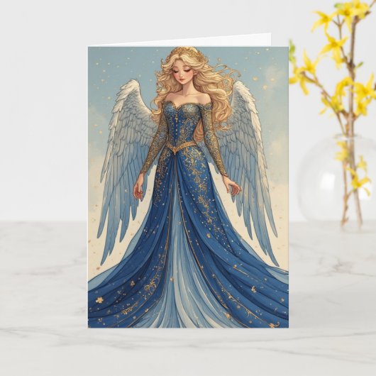 Holiday Angel Karte (Gelbe Blume)