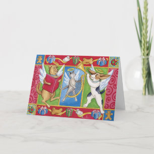 Holiday Angel Pets Feiertagskarte