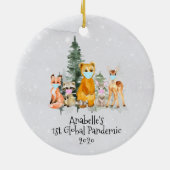 Holiday Animal 1st Christmas Pandemic 2020 Keramik Ornament (Hinten)